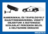 WORK_IN_PROGRESS Matrica üvegre 6 A4 KAMERÁKKAL ÉS TÁVFELÜGYELT RIASZTÓRENDSZERREL VÉDETT OBJEKTUM!, A4.