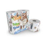 World Cart Sloth toalettpapír, 4 tekercs, 3 rétegű, 200 lap, 10x12 cm