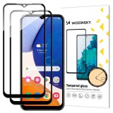 Wozinsky 2x Full Glue Tempered Glass Samsung Galaxy A14 5G / A14 / A34 5G 9H Full Screen Tempered Glass with Black Frame