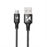 Wozinsky kábel USB - MicroUsb 2,4a 1m fekete (WUC-M1B)
