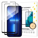Wozinsky set of 2x super-strong Full Glue full screen tempered glass with Case Friendly frame iPhone 14, iPhone 13 Pro / iPhone 13 black