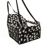 WPower Autós kisállat, kutya, macska hordozó 40x30x25cm, fekete-tappancsos