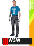 WSW FORMEN ANTHRACITEBLUE technikai kevertszálas slimfit derekas munkanadrág - munkaruha