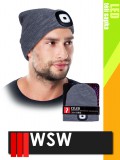 WSW LED GREY USB-vel tölthető téli bélelt unisex led lámpás sapka - munkaruha