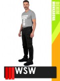 WSW MED DENIM BLACK technikai kevertszálas derekas farmer munkanadrág - munkaruha
