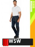 WSW MED DENIM NAVY technikai kevertszálas derekas farmer munkanadrág - munkaruha