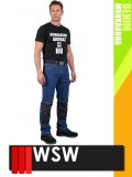 WSW MED DENIM NAVY technikai kevertszálas derekas farmer munkanadrág - munkaruha