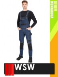 WSW MED DENIM NAVY technikai kevertszálas kantáros farmer munkanadrág - munkaruha