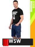 WSW MED DENIM NAVY technikai kevertszálas rövid farmer munkanadrág - munkaruha