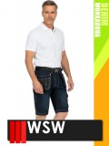 WSW MED DENIM NAVY technikai kevertszálas rövid farmer munkanadrág - munkaruha