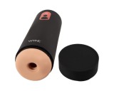 WYNE 08 - akkus, fel-le mozgó maszturbátor (fekete)