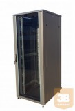 X-Tech - 22U rack szekrény 600x800, Fekete, lapraszerelt