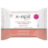 X-Epil Intimo Sensitive - intim törlő kendő (20db)