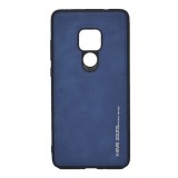 X-LEVEL Huawei Mate 20 szilikon telefonvédő (bőr hatású hátlap) kék