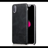 X-LEVEL műanyag telefonvédő (bőr hatású hátlap) FEKETE [Apple iPhone XS Max 6.5] (5996457804795)