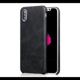 X-LEVEL műanyag telefonvédő (bőr hatású hátlap) FEKETE [Apple iPhone XS Max 6.5] (5996457804795) - Telefontok