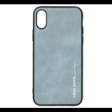 X-LEVEL szilikon telefonvédő (bőr hatású hátlap) CYAN [Apple iPhone XS 5.8] (5996457843466)