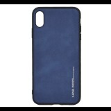 X-LEVEL szilikon telefonvédő (bőr hatású hátlap) KÉK [Apple iPhone XS Max 6.5] (5996457839902)