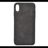 X-LEVEL VINTAGE szilikon telefonvédő (bőr hatású hátlap) FEKETE [Apple iPhone XS Max 6.5] (5996457839940)