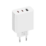 Xiaomi 2C1A (BHR7493EU) GaN gyári hálózati 2x USB-C 1x USB-A fehér töltőfej 67W 6A