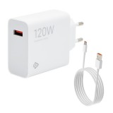 Xiaomi hálózati töltő (USB-A aljzat, 120W, USB-C kábel, fehér)