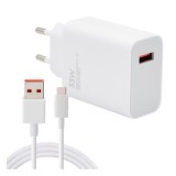 Xiaomi hálózati töltő (USB-A aljzat, 33W, USB-C kábellel, fehér)