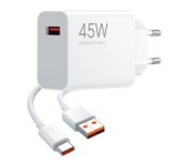 Xiaomi hálózati töltő USB aljzat (45W, gyorstöltő + Type-C kábel) FEHÉR