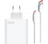 Xiaomi MDY-14-EE gyári hálózati fehér gyors (Turbo) töltőfej 6A 120W USB - Type-C gyorstöltő adatkábellel 1m 6A