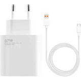 Xiaomi MDY-14-EW gyári hálózati fehér gyors (Turbo) töltőfej 6,2A 67W USB - Type-C gyorstöltő adatkábellel 1m 6A