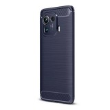 Xiaomi Mi 11 Pro, Szilikon tok, közepesen ütésálló, szálcsiszolt, karbon minta, sötétkék
