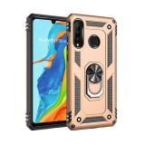 Xiaomi Mi A3 Lite, Műanyag hátlap védőtok, közepesen ütésálló, szilikon belső, telefontartó gyűrű, Defender, Arany