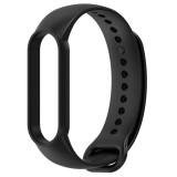 Xiaomi Mi Band 5 / Mi Band 6 / Mi Smart Band 7, szilikon pótszíj, állítható, TP IconBand, fekete