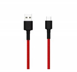 Xiaomi Mi Braided (SJV4110GL) piros gyári szövetbevonatos USB - Type-C gyorstöltő adatkábel 1m 3A