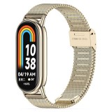 Xiaomi Mi Smart Band 8 / 9, fém pótszíj, milánói stílus, TP MilaneseBand, arany
