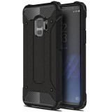 Xiaomi Poco X3, Műanyag hátlap védőtok, Defender, fémhatású, fekete (94798) - Telefontok