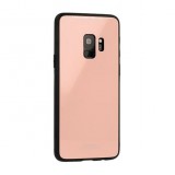 Xiaomi Redmi 6A, TPU szilikon védőkeret, üveg hátlap, Glass Case, Rózsaszín
