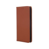 Xiaomi Redmi Note 13 4G, Oldalra nyíló tok, valódi bőrtok, stand, Smart Pro, barna