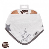 Xkko nyálkendő patentos bambusz - ezüst csillagok BMBBND019