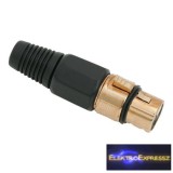 XLR aljzat • 3 pólusú 3 pólusú Aranyozott Fém kivitel Szorítópofás törésgátlóval