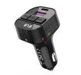 XO BCC17 bluetooth FM transmitter autós töltő USB+Type-C aljzat (v5.3, 30W, gyorstöltő, LED kijelző) FEKETE
