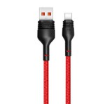 XO NB55 USB-A - Type-C fonott adatkábel, 1m, piros