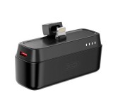 XO PR244 vésztöltő lightning aljzat (5000mAh, 20W, gyorstöltő, kitámasztó, LED jelzés) FEKETE