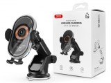 XO Qi vezeték nélküli, szellőzőrácsba illeszthető/műszerfalra szerelhető autós tartó/gyorstöltő MagSafe vezeték nélküli funkcióval - XO WX038 Wireless Charging2in1 Car Bracket - 15W - fekete