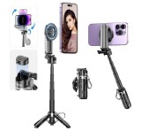 XO SS22 szelfibot (univerzális, 360°, állítható, bluetooth távkioldó, összecsukható, 100cm, MagSafe) FEKETE Apple iPhone 12, iPhone 12 Pro, iPhone 12 Pro Max