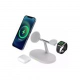 XPRO 3in1 MagSafe QI vezeték nélküli töltőállvány QC 15W fehér
