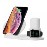 XPRO 3in1 Qi töltőállomás - Apple iPhone, Watch, Apple Airpods - Fehér