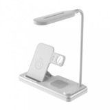 XPRO 4in1 QI töltőállomás LED asztali lámpával 15W fehér