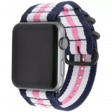 Xpro Apple Watch 38/40mm szőtt műanyag szíj rózsaszín/fekete csíkos (124543) (XP124543) - Szíj