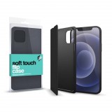 XPRO Soft Touch Flip Case fekete Samsung A12 készülékhez (124939) - Telefontok