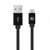 Xqisit kábel Cotton USB C 3.0 fekete 1.8m